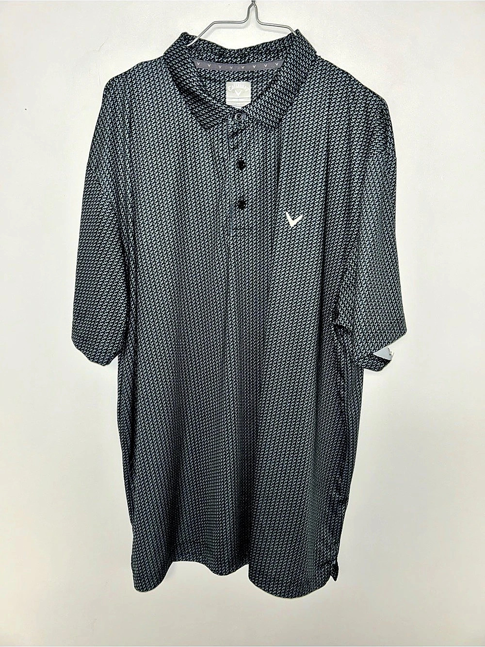 Callaway Opti-Dry Men's Geometric Polo Black & White XL Like New